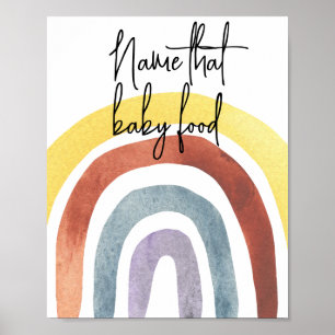 Poster Aquarela Boho Arco-íris - nome aquela comida de be