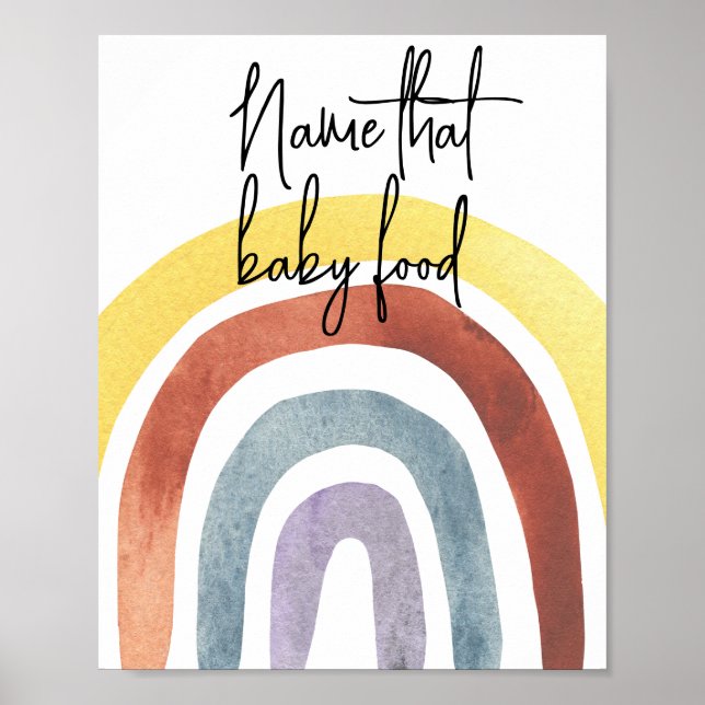 Poster Aquarela Boho Arco-íris - nome aquela comida de be (Frente)