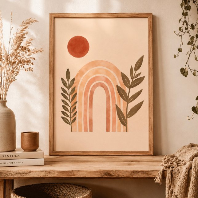 Poster Aquarela Boho Sol (Criador carregado)