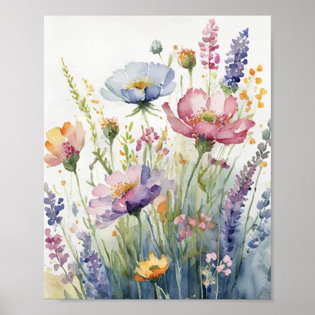 Poster Aquarela da Flor de Pasto (Frente)