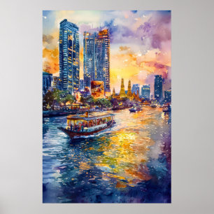 Poster Aquarela de Banguecoque 1