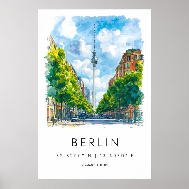 Poster Aquarela de Berlim 1 (Frente)