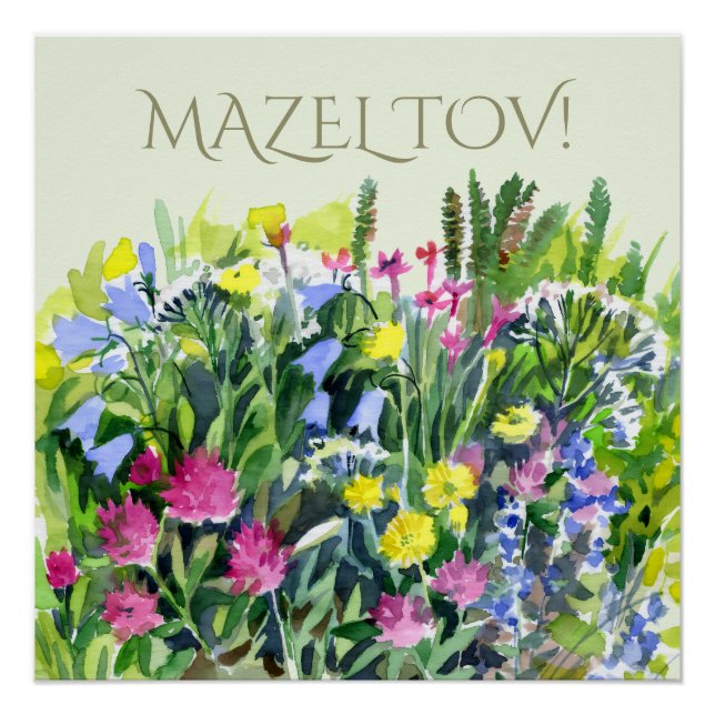 Pôster Aquarela de flores silvestres (Frente)