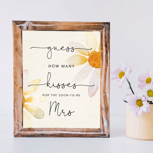 Poster Aquarela de flores silvestres quantos beijos (Criador carregado)