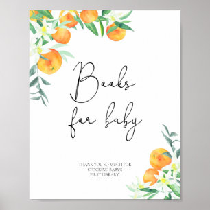 Poster Aquarela de laranjas, livros para bebê