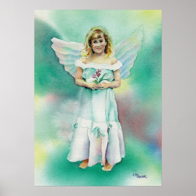 Poster Aquarela de Little Angel Girl (Frente)