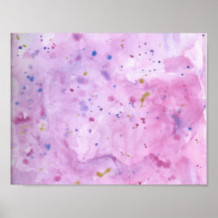 Poster Aquarela de mármore cor-de-rosa Splat