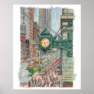 Poster Aquarela de Marshall Field