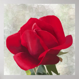 Poster Aquarela de rosa vermelha
