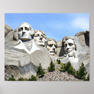 Poster Aquarela do Monte Rushmore