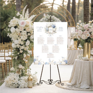 Poster Aquarela Elegante Royal Botanique algo azul