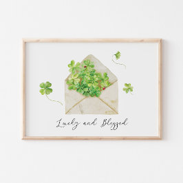Poster Aquarela Enrola Sorte e Abençoada