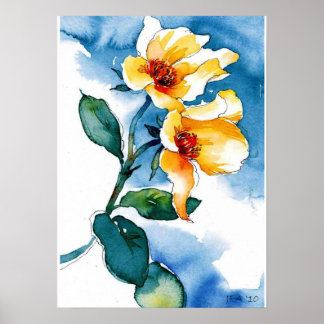 Pôster Aquarela floral
