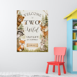 Poster Aquarela Floresta Rústica Dois Selvagens 2º Aniver