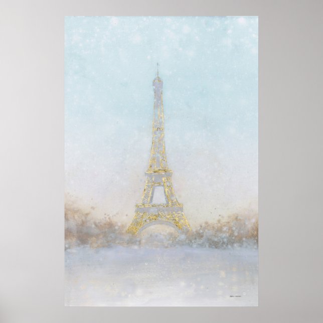 Poster Aquarela | Imagem de Eiffel Towe (Frente)