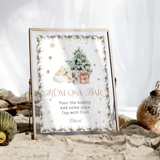 Poster Aquarela Inverno Urso Polar Cujo Urso Polar Mãe-Ba (Criador carregado)