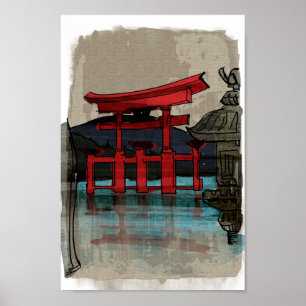Poster Aquarela japonesa 2