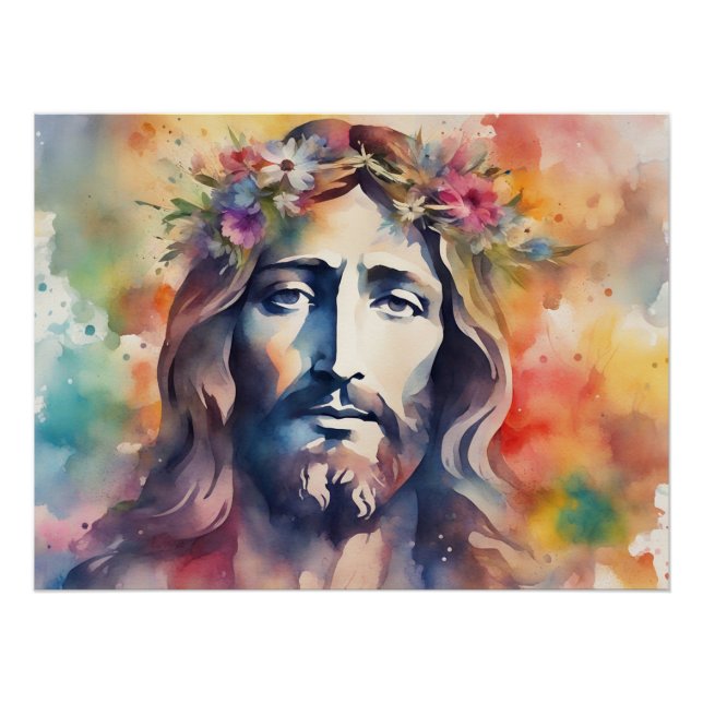 Pôster Aquarela Jesus (Frente)