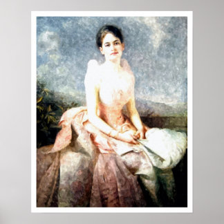 Poster Aquarela Juliette Gordon Baixo Retrato