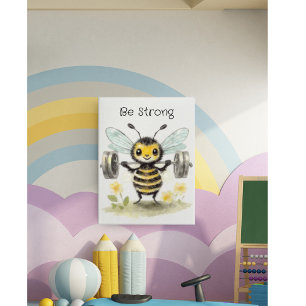 Poster Aquarela Levantamento de Peso Inspiração Abelha Ca