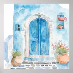 Poster Aquarela Mediterrâneo