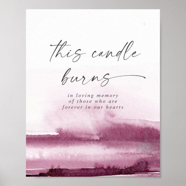 Poster Aquarela Moderna | Sinal de Vela Acesa Vermelha (Frente)