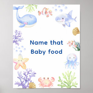 Poster Aquarela náutica - Nome aquele alimento para bebê