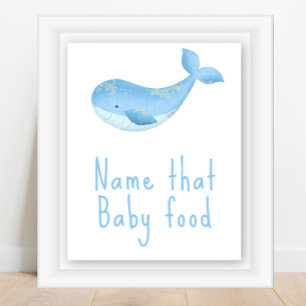Poster Aquarela náutica - Nomeie essa comida bebê