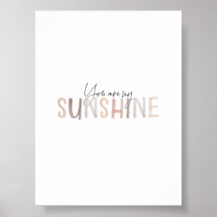 Poster Aquarela neutra você é minha luz arte impressa