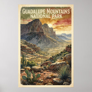Poster Aquarela Parque Nacional das Montanhas Guadalupe R