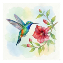 Aquarela Pequeno Beija-flor