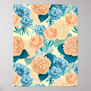 Poster aquarela primavera jardim