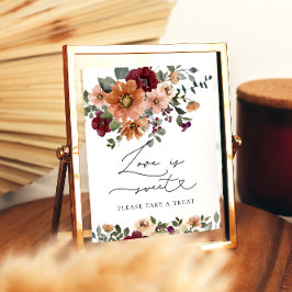 Poster Aquarela Queda Floral Amor é Doce Tome um Tratado