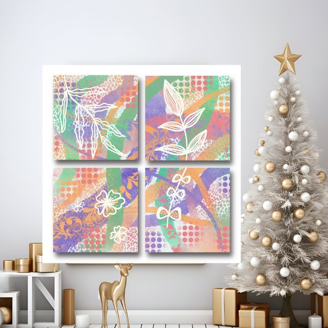 Pôster Aquarela retro abstrato moderna arte de parede dig (Criador carregado)