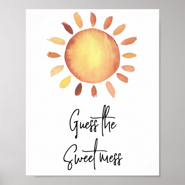Poster Aquarela sol - Adivinhe a doce bagunça (Frente)