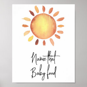 Poster Aquarela sol - Nome aquele alimento para bebê