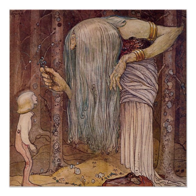 Pôster Aquarela “Troll Herb” de John Bauer (Frente)