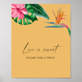 Poster Aquarela tropical - o amor é doce, dá uma volta