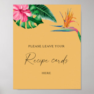Poster Aquarela tropical - Sua receita aqui
