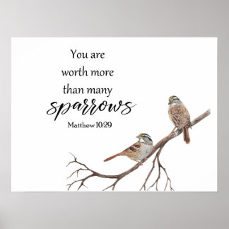 Poster Aquarela Vale Mais Do Que Muitos Sparrows Impressã