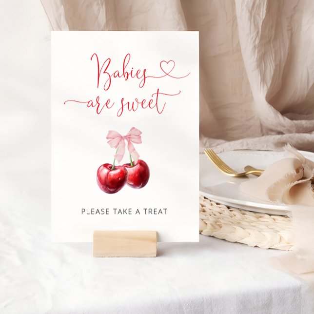 Poster Aquarelas Coquette Cherry Babies são doces (Criador carregado)