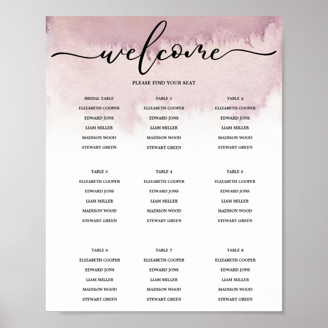Poster Aquarelas ombre. Gráfico de Casamento. (Frente)