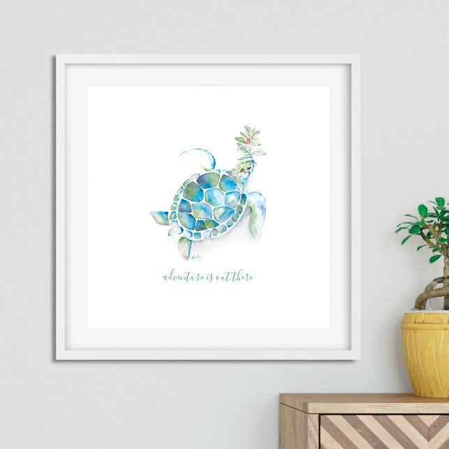 Poster Aquarelas Sea Turtle Wall Art (Criador carregado)