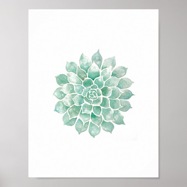 Pôster Aquarelas vivas: Azul-Verde (Frente)