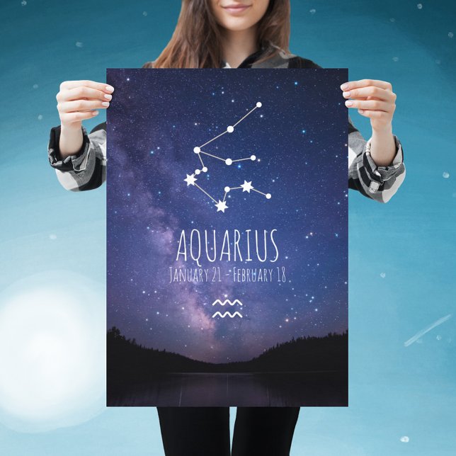 Poster Aquário | Constelação Zodiac Personalizada (Criador carregado)
