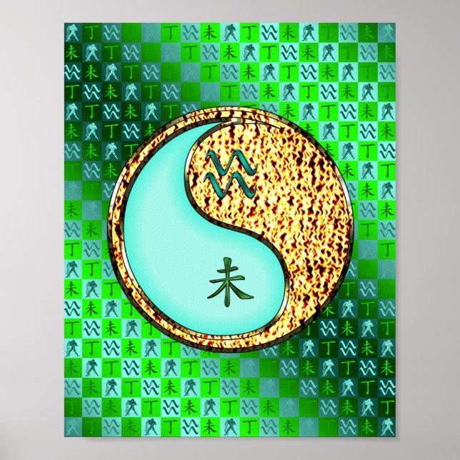 Poster Aquário e Capim de Fogo (Frente)