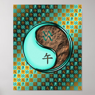 Poster Aquário e Cavalo da Terra