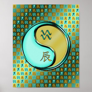 Poster Aquário e Dragão Metálico