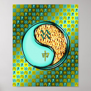 Poster Aquário e Macaco-Fogo