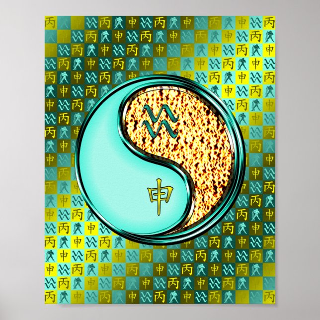 Poster Aquário e Macaco-Fogo (Frente)